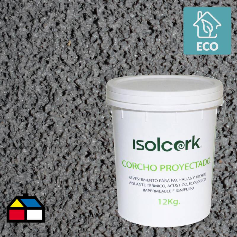 ISOLCORK - Revestimiento corcho proyectado 12 kg gris claro