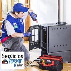 SERVICIOS HOGAR - Instalación calefactor a leña  AMESTI en casa de 1 piso
