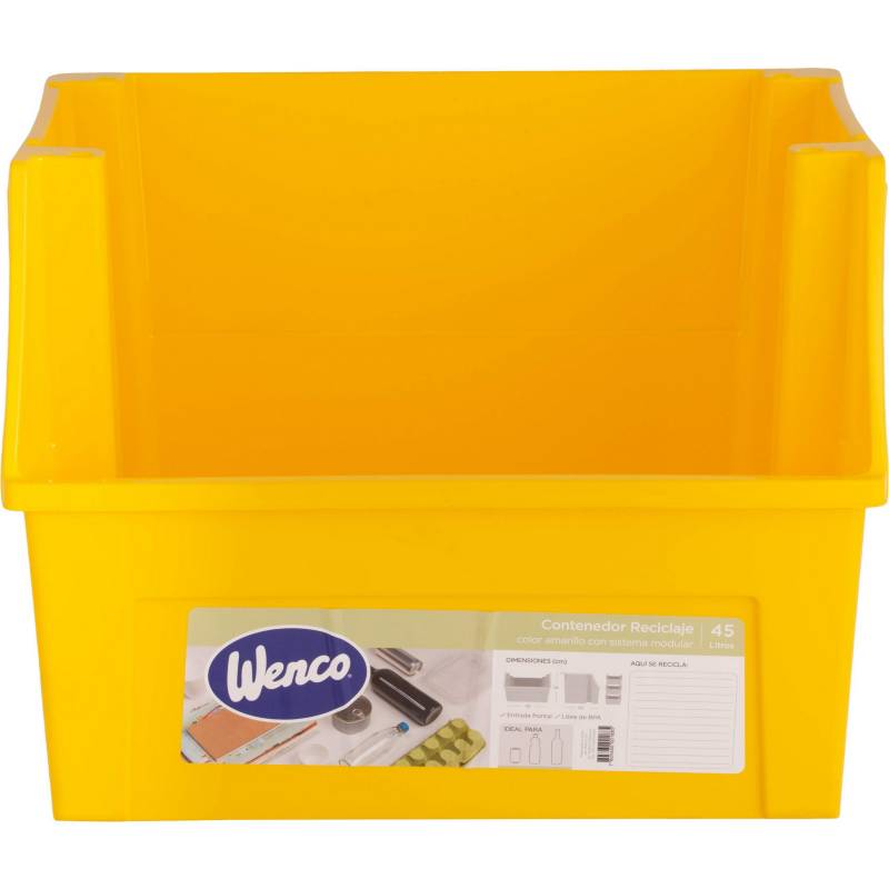WENCO - Contenedor reciclaje amarillo 45 litros