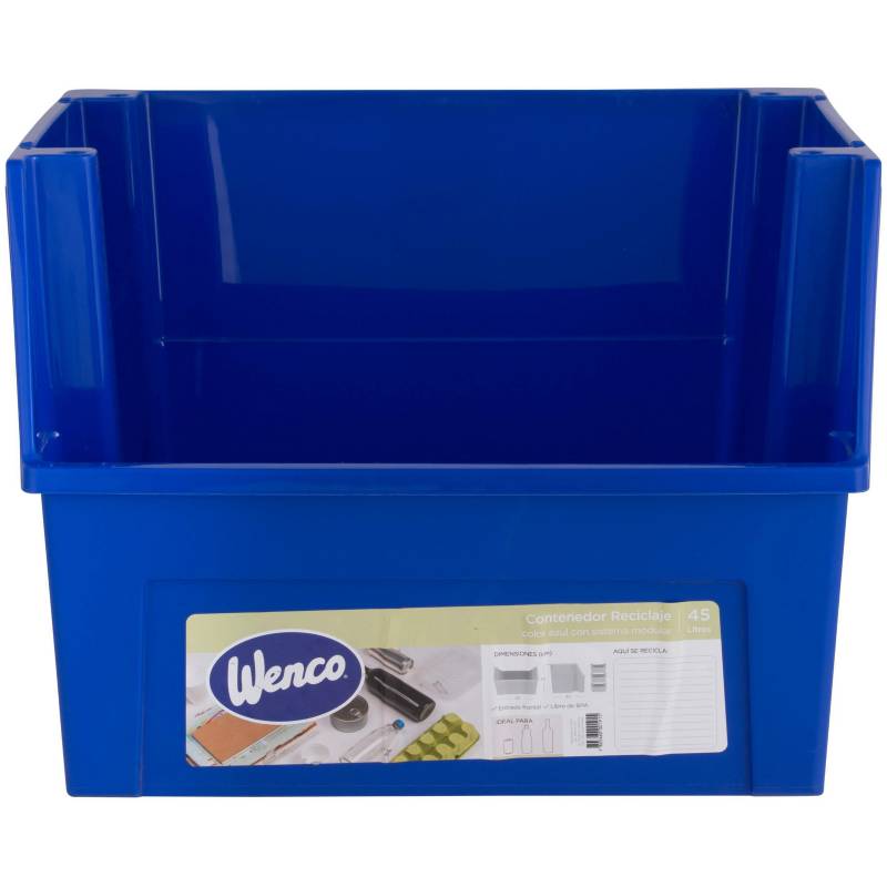 WENCO - Contenedor reciclaje azul 45 litros