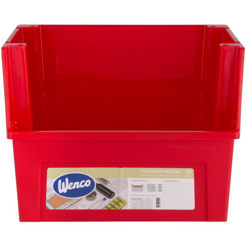 WENCO - Contenedor reciclaje rojo 45 litros