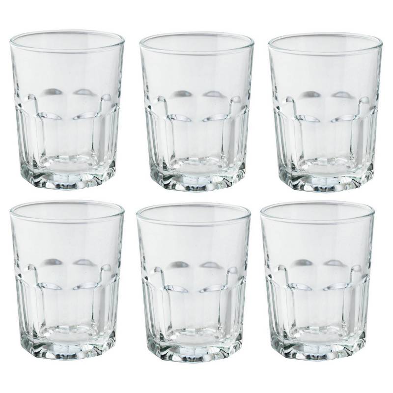 LIBBEY - Set vasos de vidrio 290 cc tranparente 6 piezas