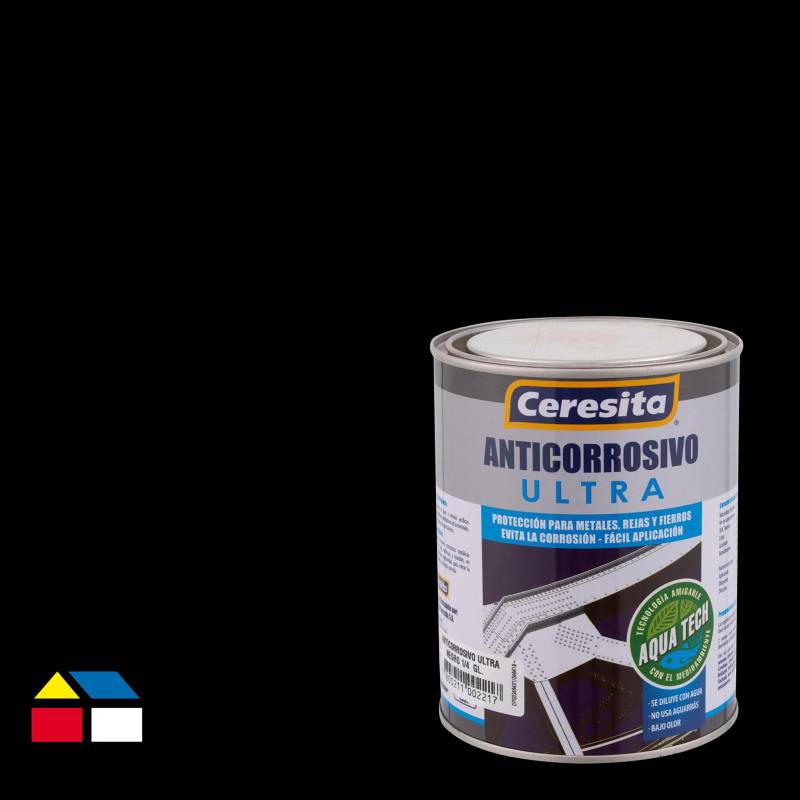 CERESITA - Anticorrosivo Aquatech Negro 1/4 gl
