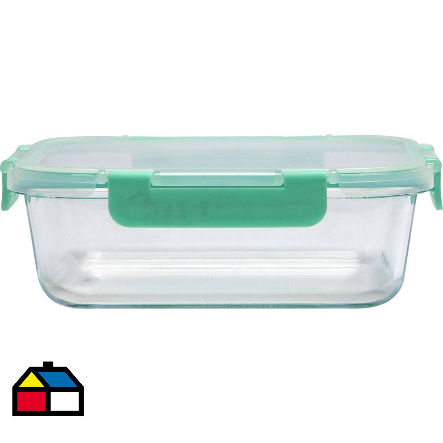 Contenedor de vidrio rectangular 1 l con tapa clip