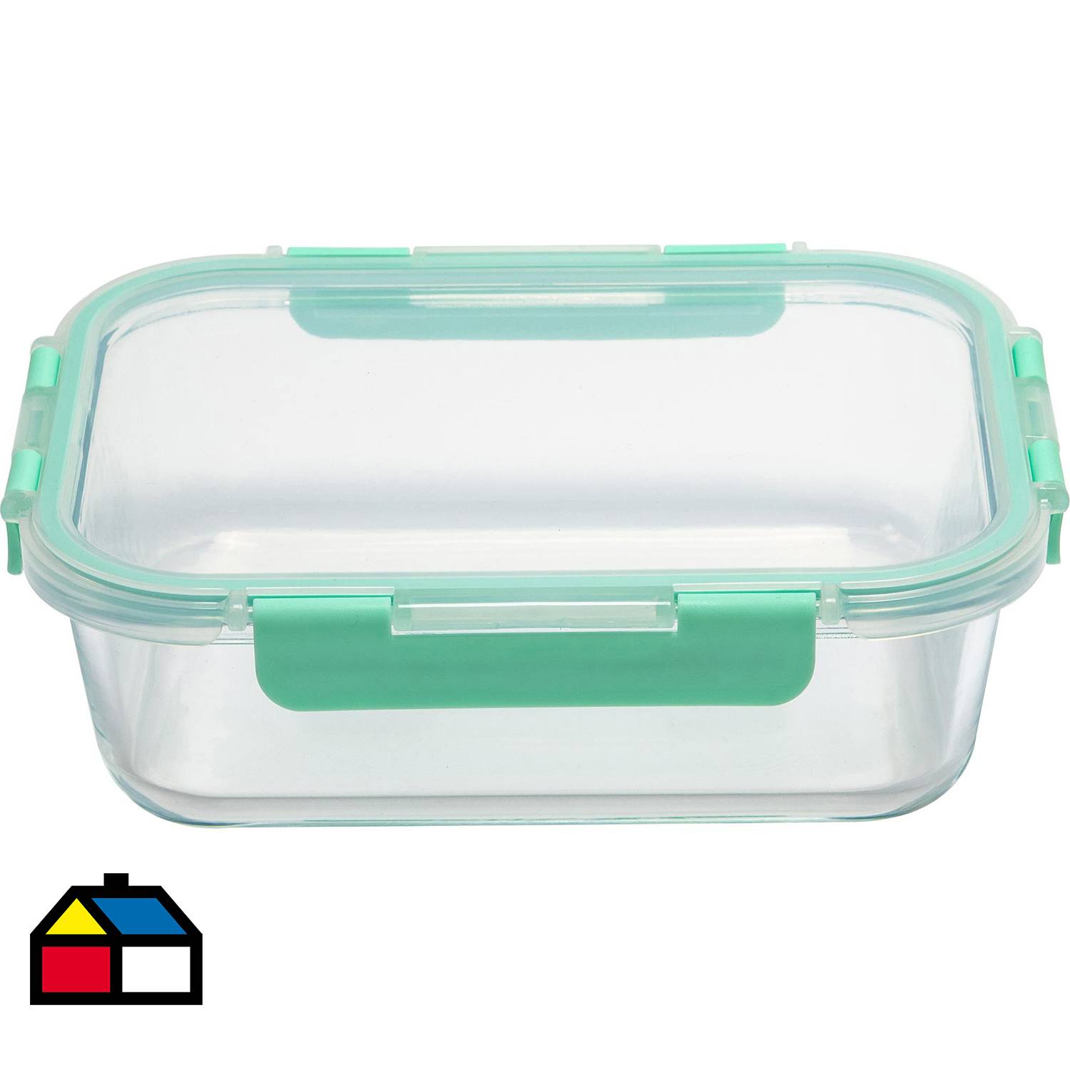 Contenedor de vidrio rectangular 1 l con tapa clip