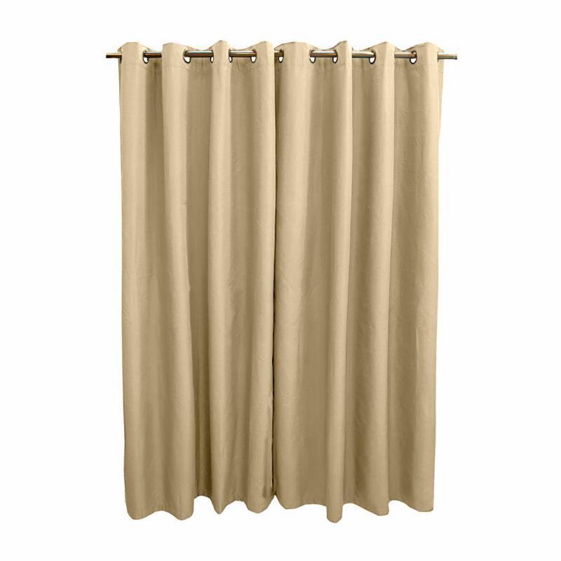 CLEMS - Pack 2 cortinas engomada 140x225 cm beige