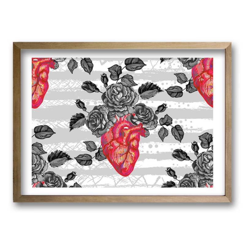 RETELA - Cuadro 40x30 cm ilustración amor gris