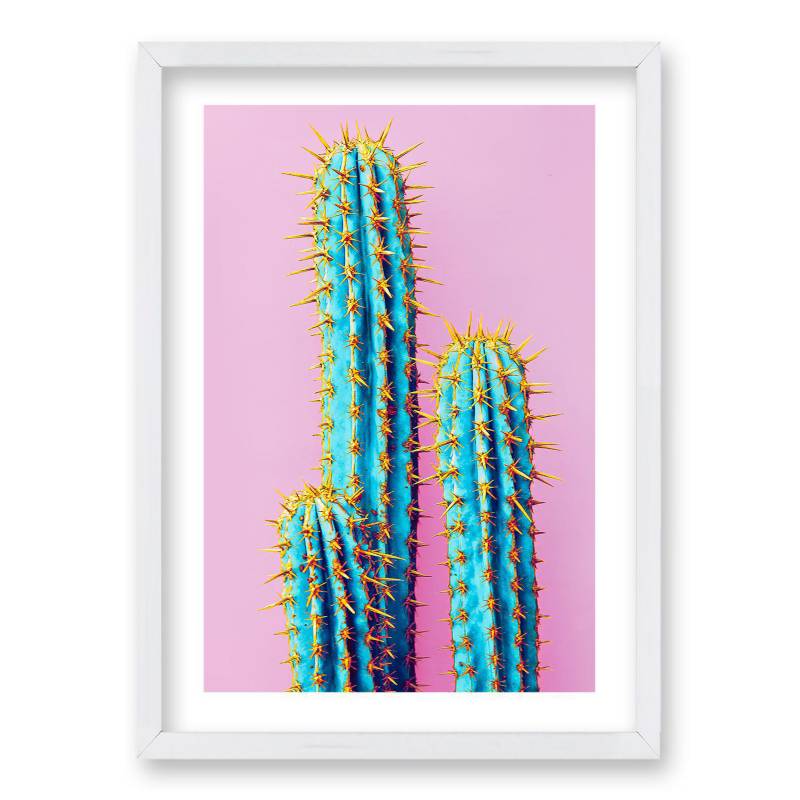 RETELA - Cuadro 70x50 cm ilustración cactus neon