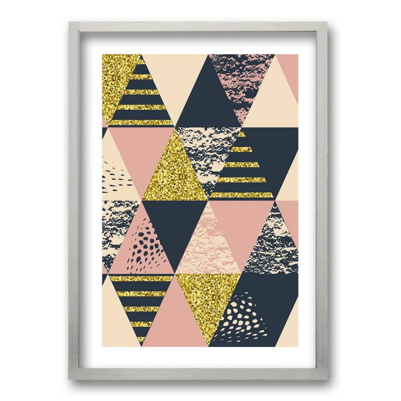 RETELA - Cuadro 40x30 cm ilustración rosa triangular
