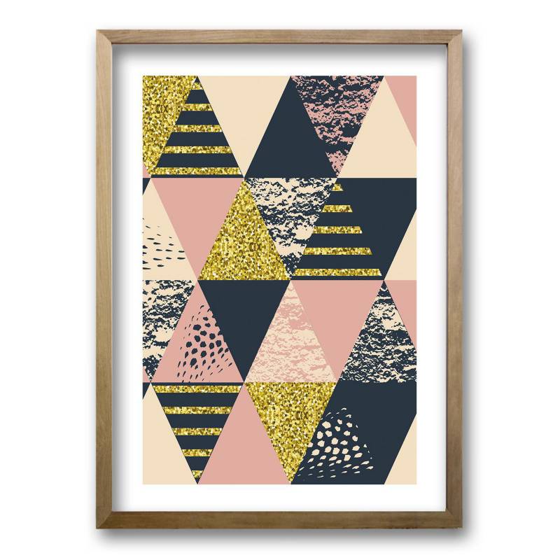 RETELA - Cuadro 50x35 cm ilustración rosa triangular