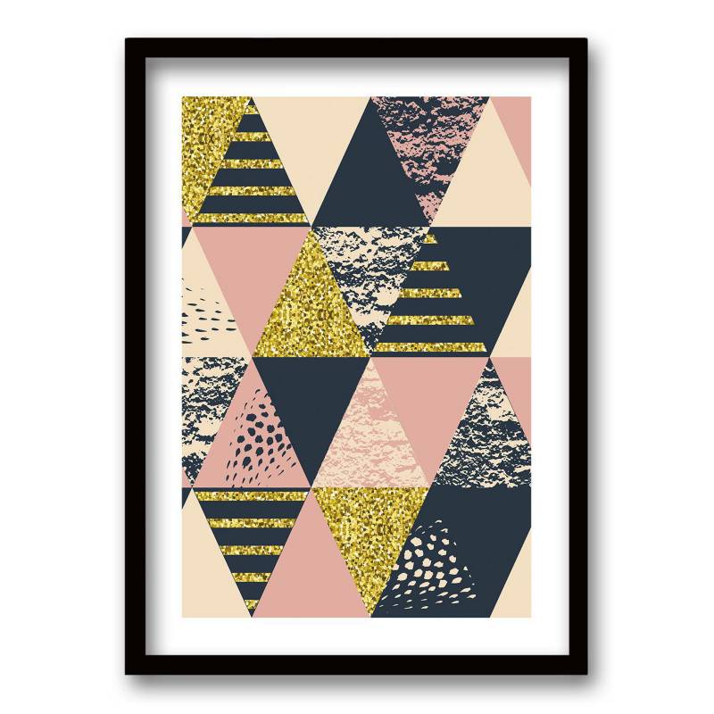 RETELA - Cuadro 50x35 cm ilustración rosa triangular