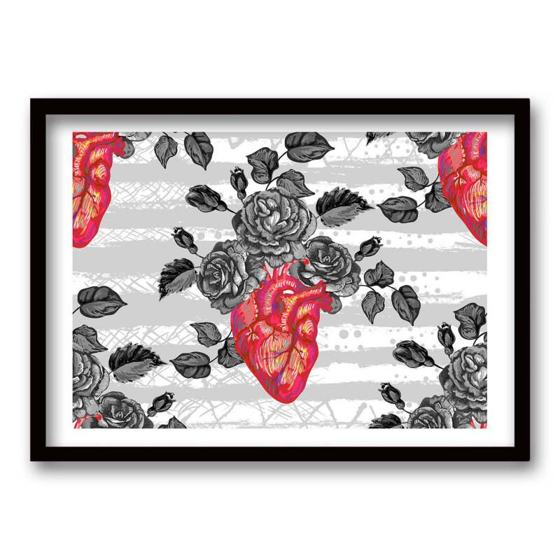 RETELA - Cuadro 50x35 cm ilustración amor gris