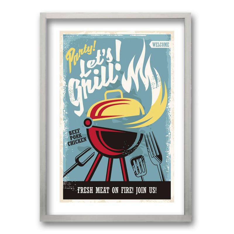 RETELA - Cuadro 40x30 cm ilustración grill