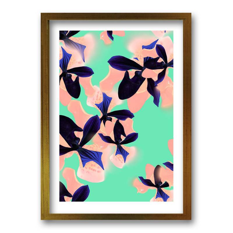 RETELA - Cuadro 70x50 cm ilustración flores neon