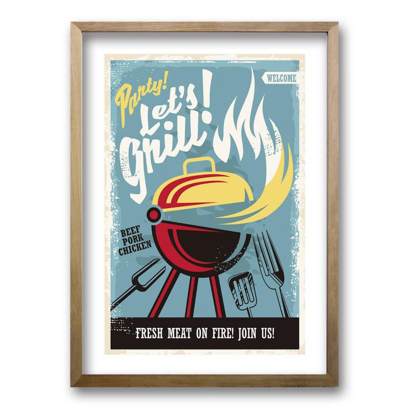RETELA - Cuadro 40x30 cm ilustración grill
