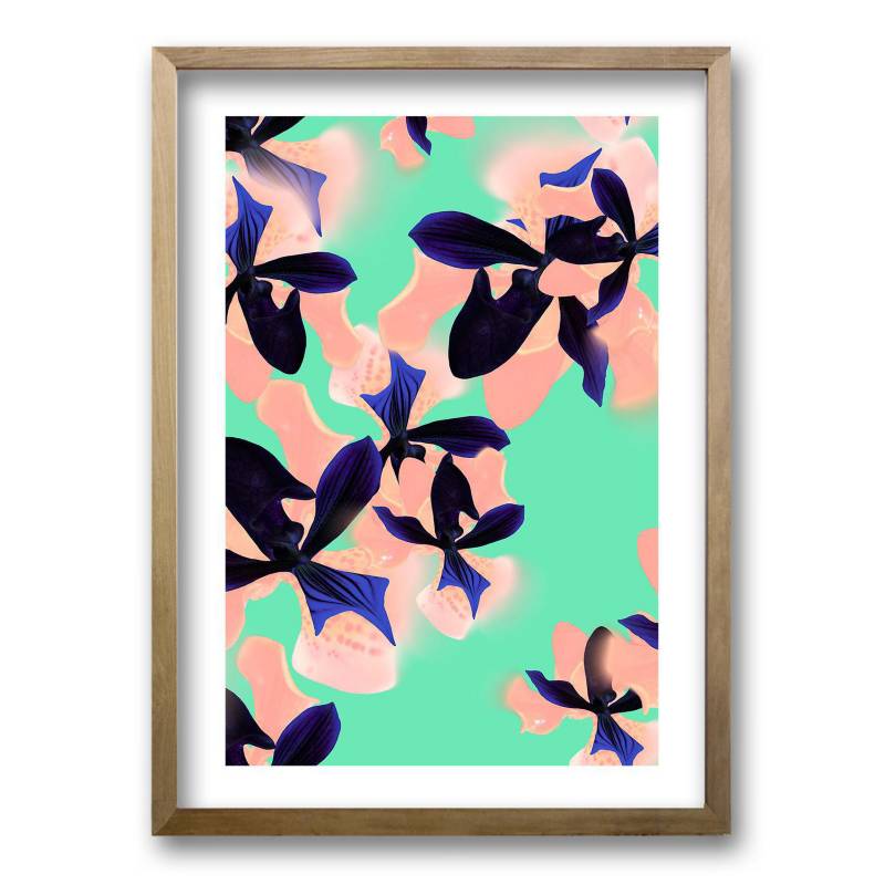 RETELA - Cuadro 40x30 cm ilustración flores neon
