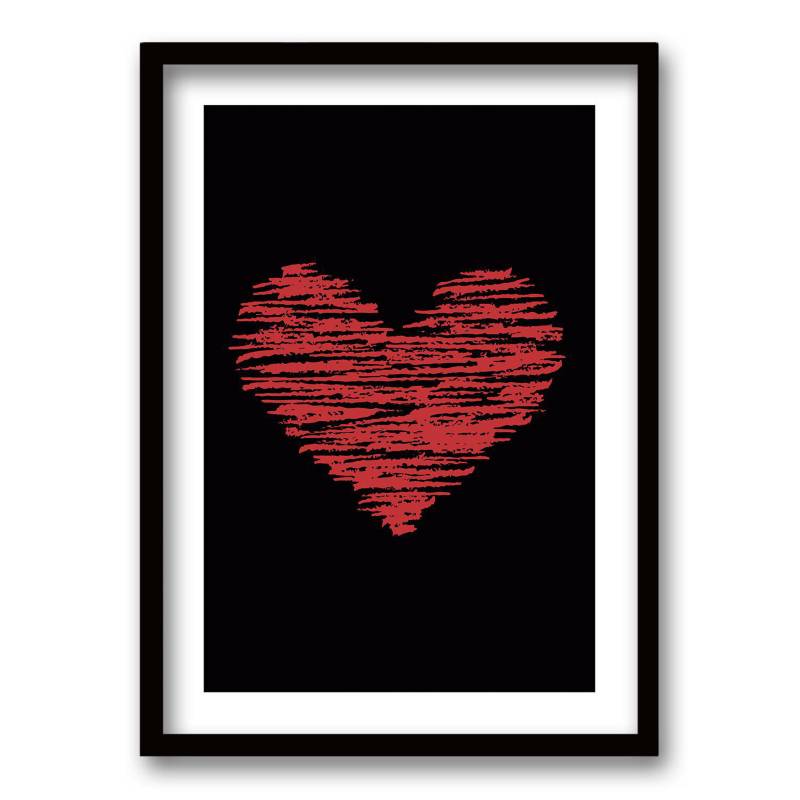 RETELA - Cuadro 50x35 cm ilustración corazon lineal