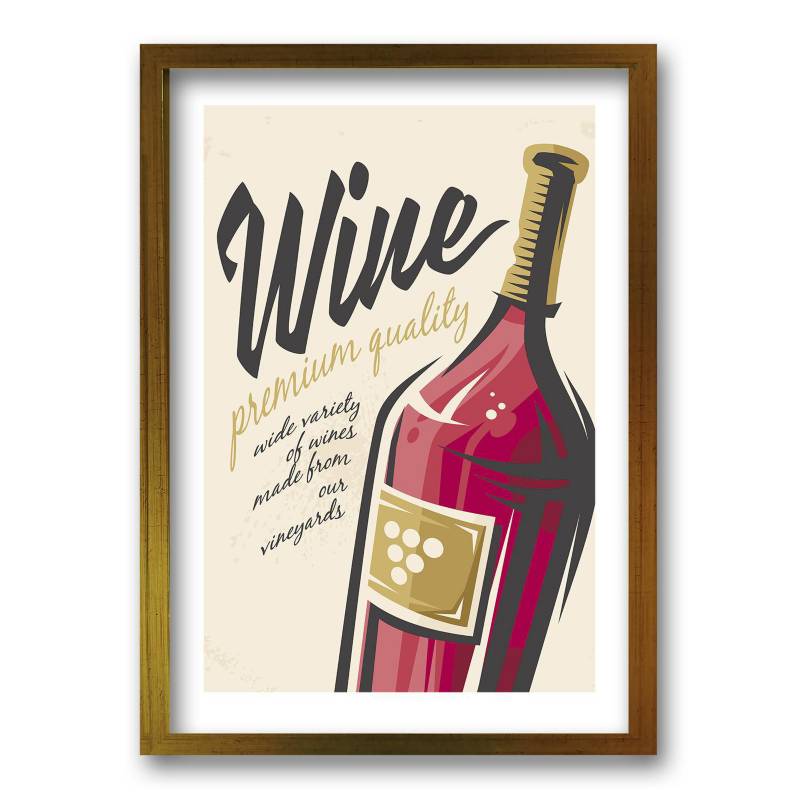 RETELA - Cuadro 40x30 cm ilustración al vino