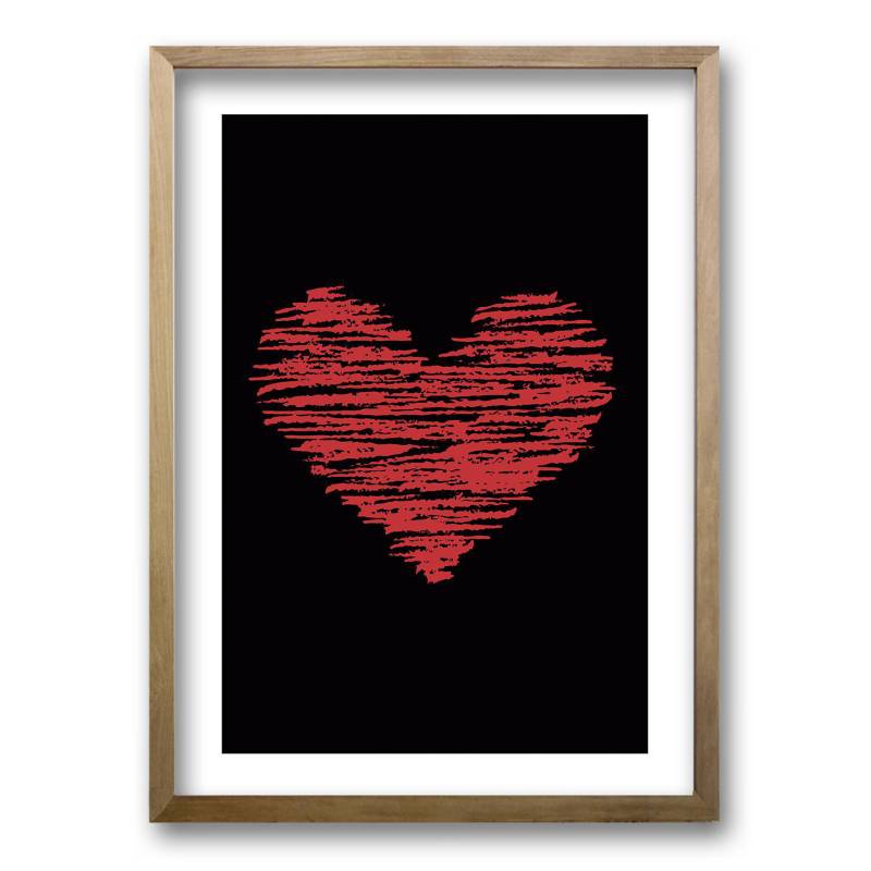RETELA - Cuadro 50x35 cm ilustración corazon lineal