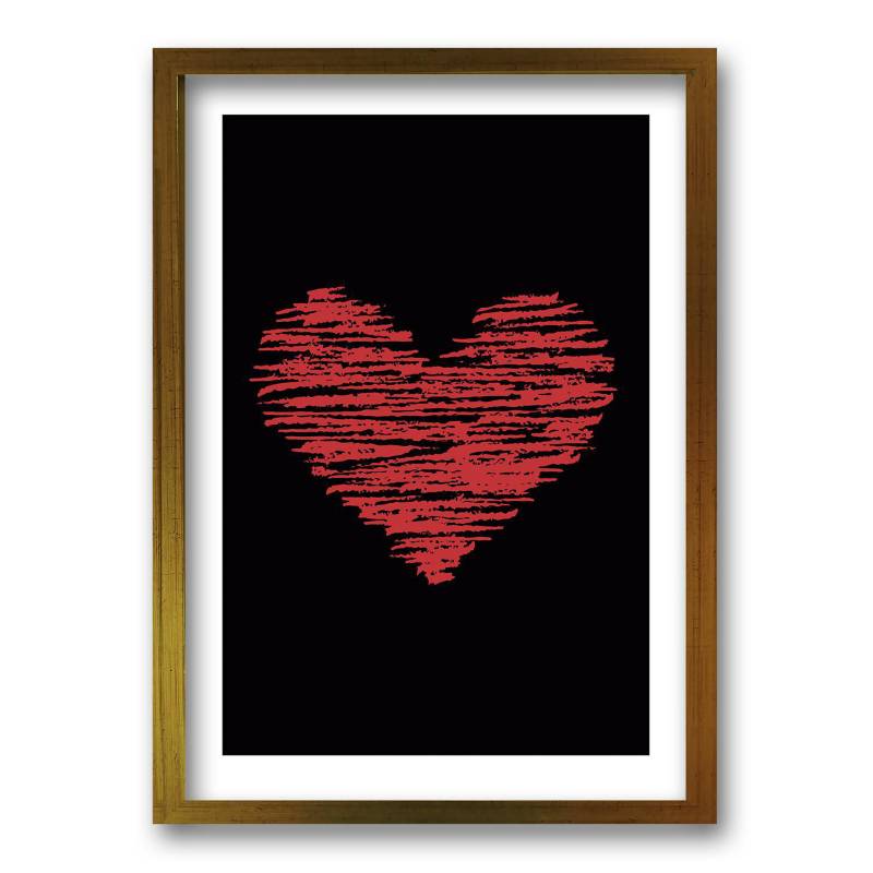 RETELA - Cuadro 70x50 cm ilustración corazon lineal