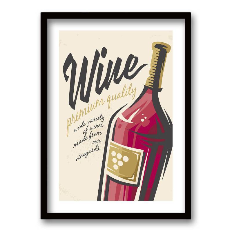 RETELA - Cuadro 40x30 cm ilustración al vino