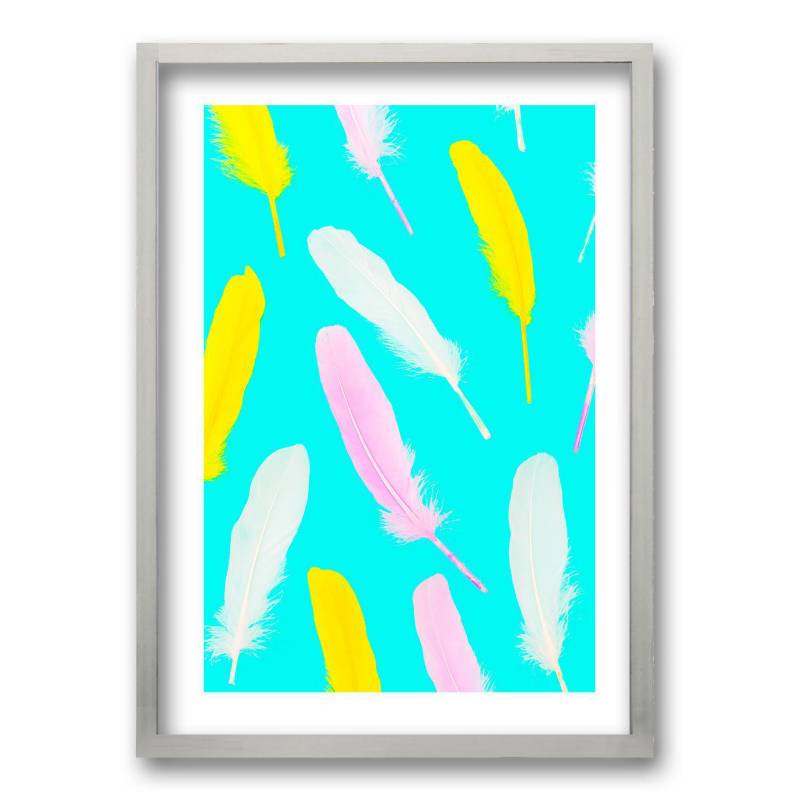 RETELA - Cuadro 40x30 cm ilustración plumas neon