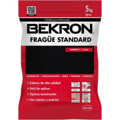 FRAGUE BEKRON - Fragüe piso/muro negro 5kg