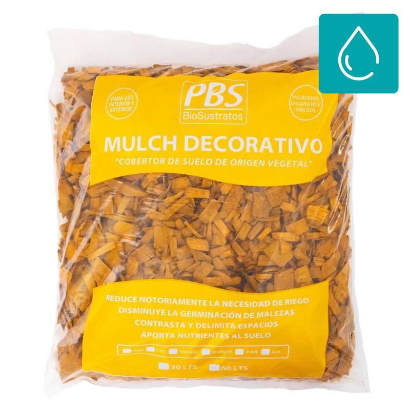 PBS BIOSUSTRATOS - Mulch decorativo seleccionado 30 litros amarillo