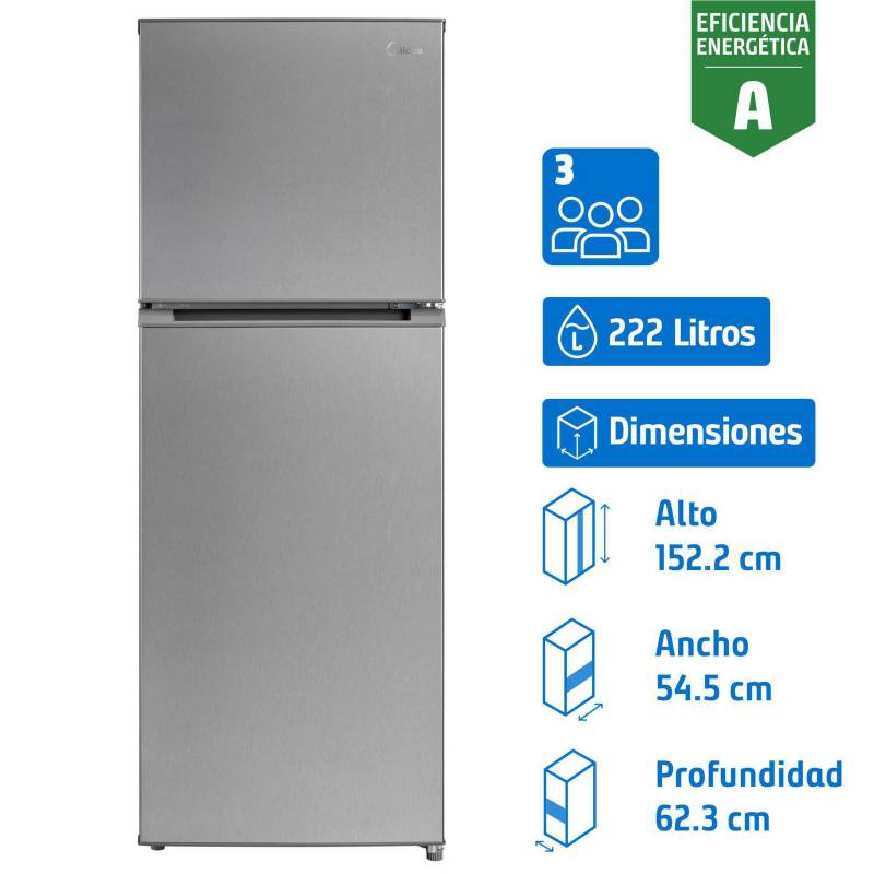 MIDEA - Refrigerador no frost 222 litros top freezer