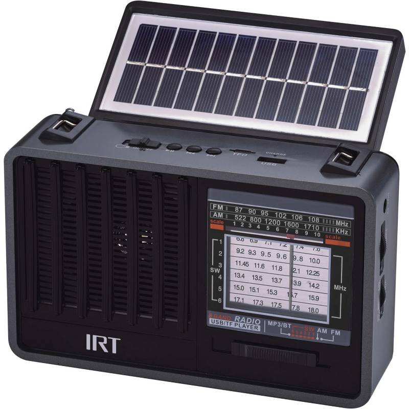 IRT - Radio recargable solar Negro.