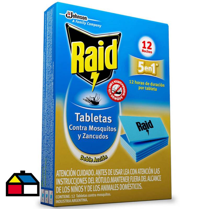 RAID - Insecticida para zancudo en tabletas 12 unidades