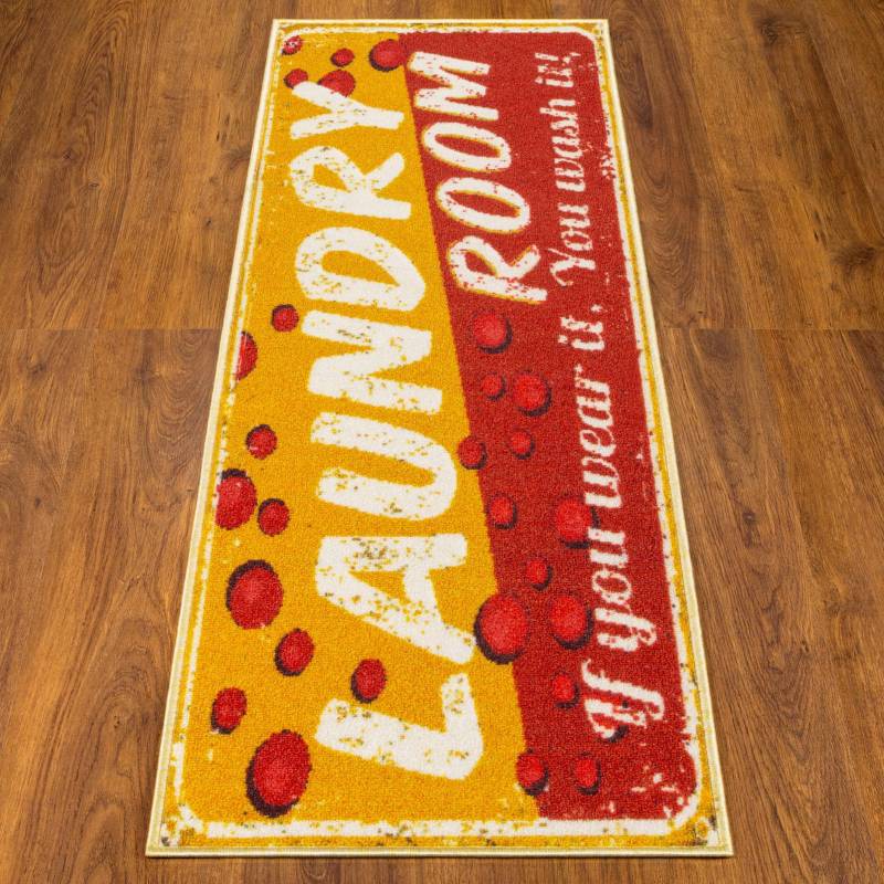 OTTOMANSON - Alfombra pasillo laundry 50x150 cm naranjo/rojo