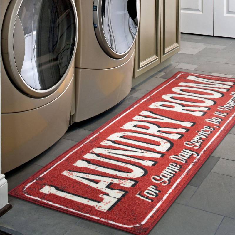 OTTOMANSON - Alfombra pasillo laundry 50x150 cm rojo