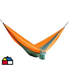 KLIMBER - Hamaca Nylon Camping 280x140 cm Naranjo/Verde
