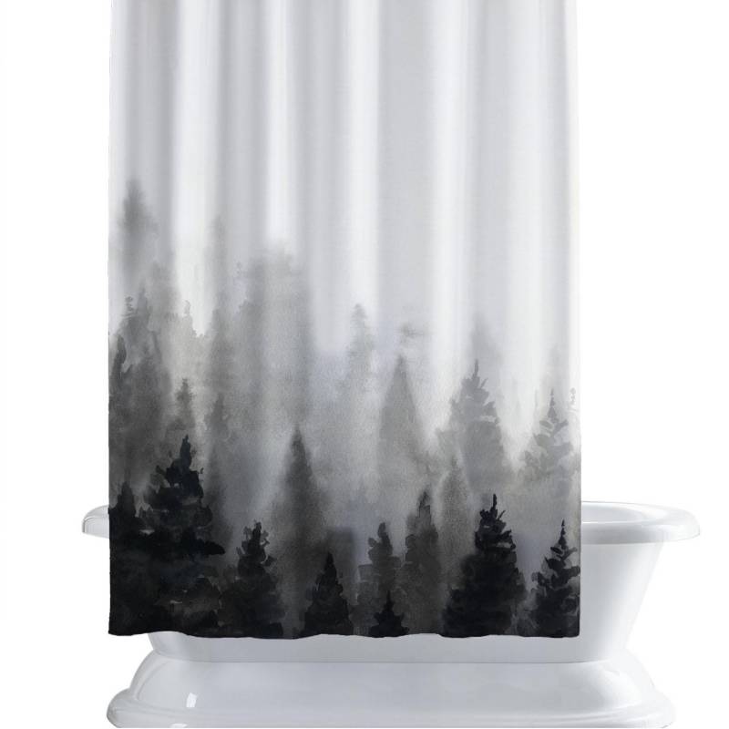 RETELA - Cortina de baño 150x180 cm bosque