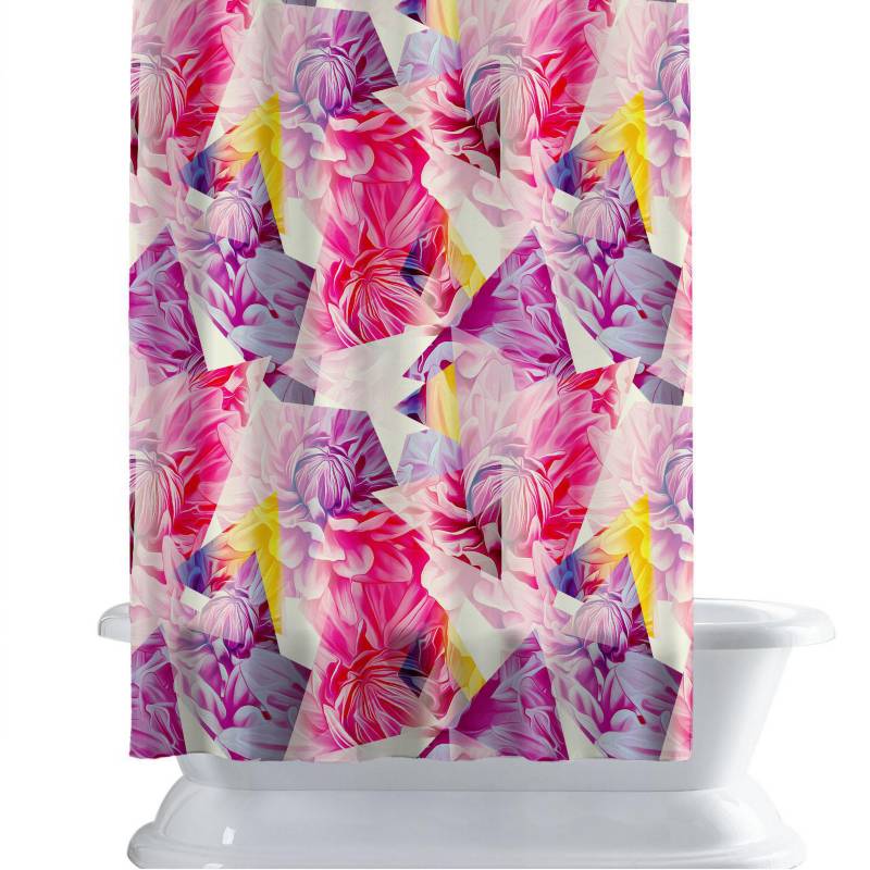 RETELA - Cortina de baño 150x180 cm cristal rosa