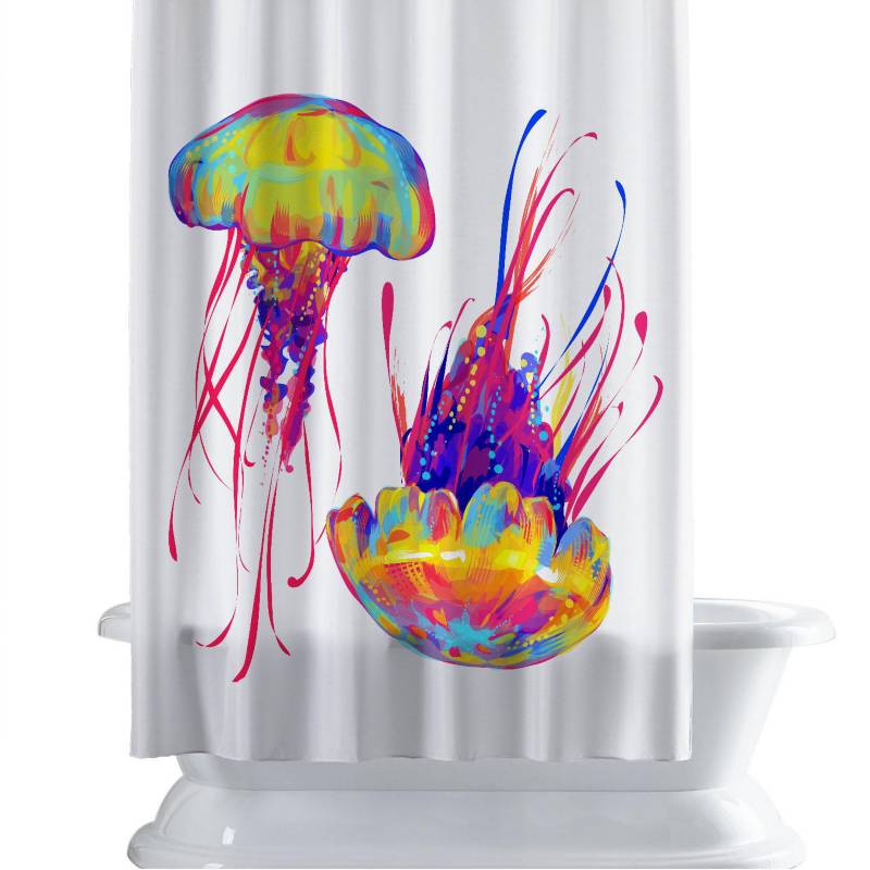RETELA - Cortina de baño 150x180 cm mar colorido