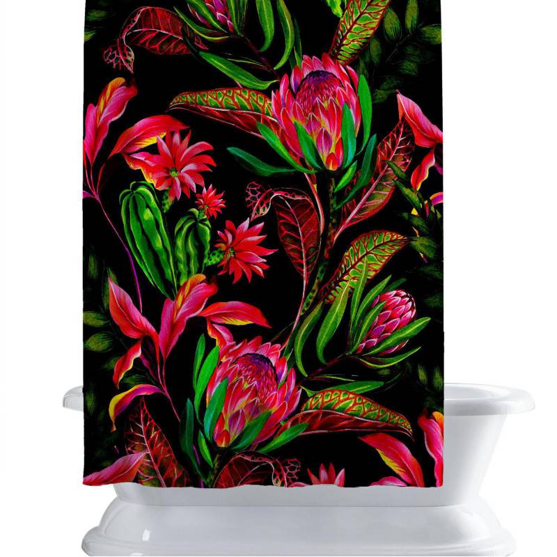 RETELA - Cortina de baño 150x180 cm fluor psico