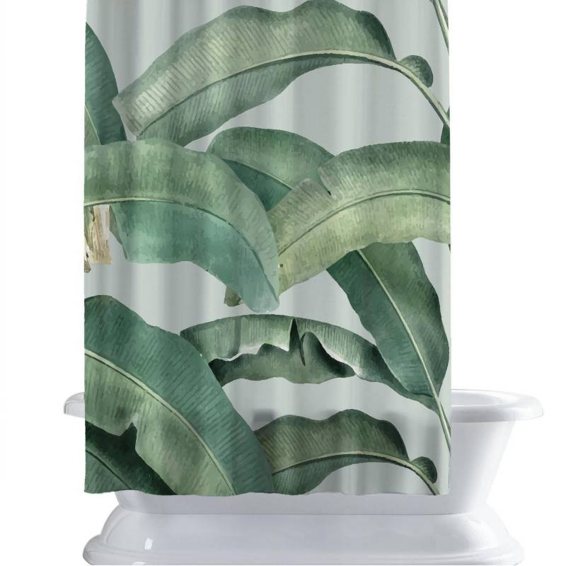 RETELA - Cortina de baño 150x180 cm palmas