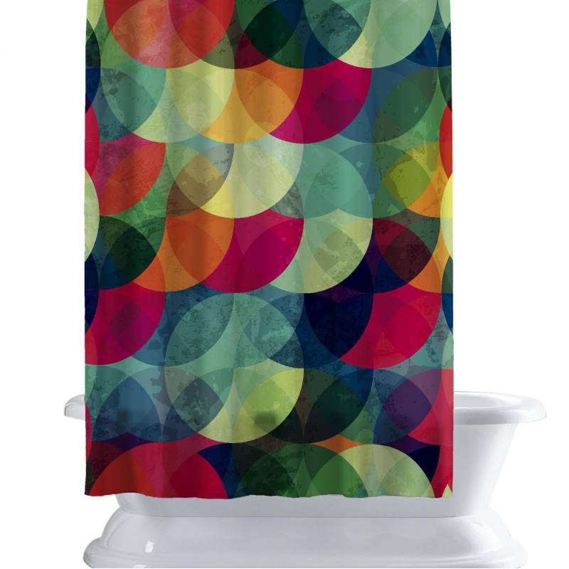RETELA - Cortina de baño 150x180 cm color circular