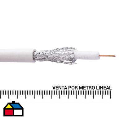 Cable coaxial RG 6 metro lineal Blanco