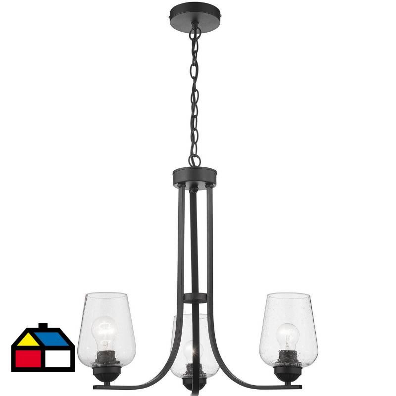 JUST HOME COLLECTION - Lámpara colgante osters 3 luces E27 negro