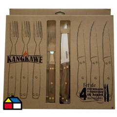 KANGKAWE - Set 4 cuchillos 5" + 4 tenedores acero inoxidable