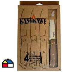 KANGKAWE - Set de 4 cuchillos 5" para asado acero inoxidable