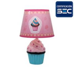 TEMPORA - Lámpara de Mesa Cup Cake Rosado 1 Luz E27