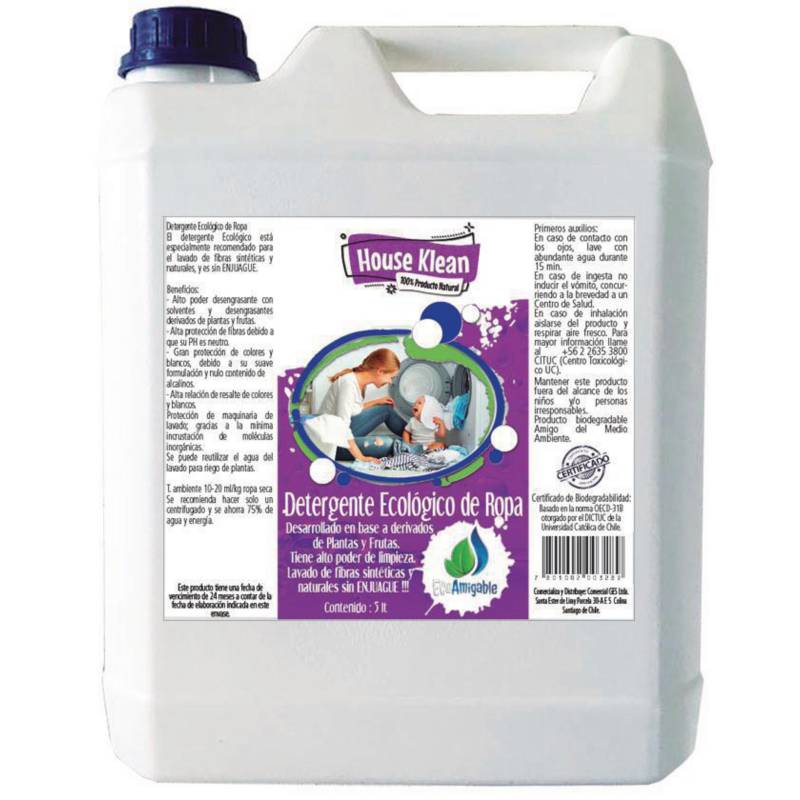 HOUSE KLEAN - Detergente ropa ecológico 5 litros