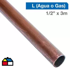 HUMBOLDT - Cañería Cobre L Gas-Agua 1/2" x 3m