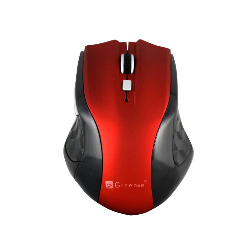 GREEN-E - Mouse inalámbrico rojo