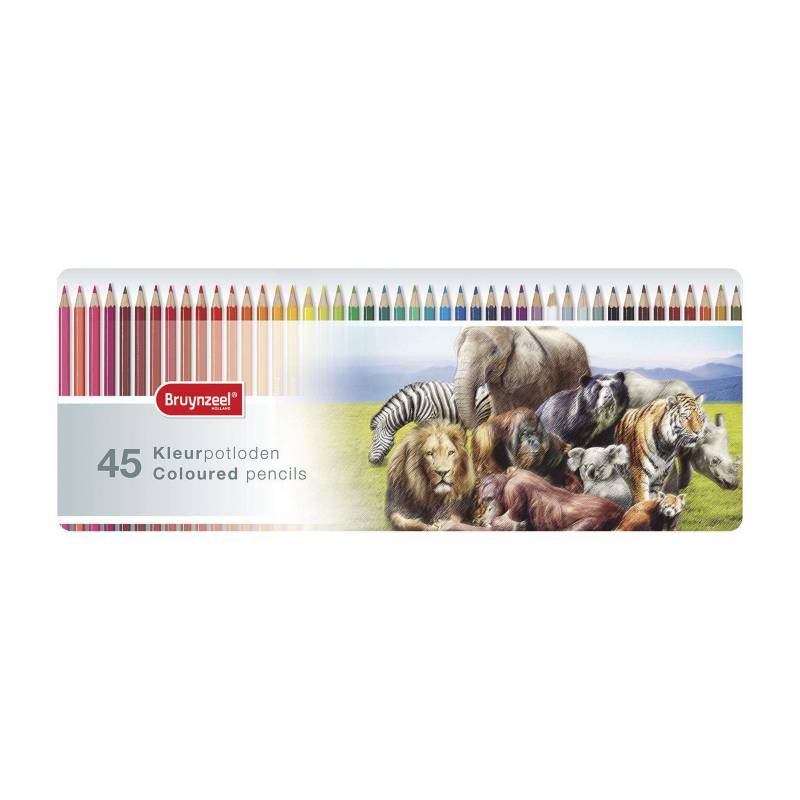 BRUYNZZEL - Caja de lápices 45 colores animales