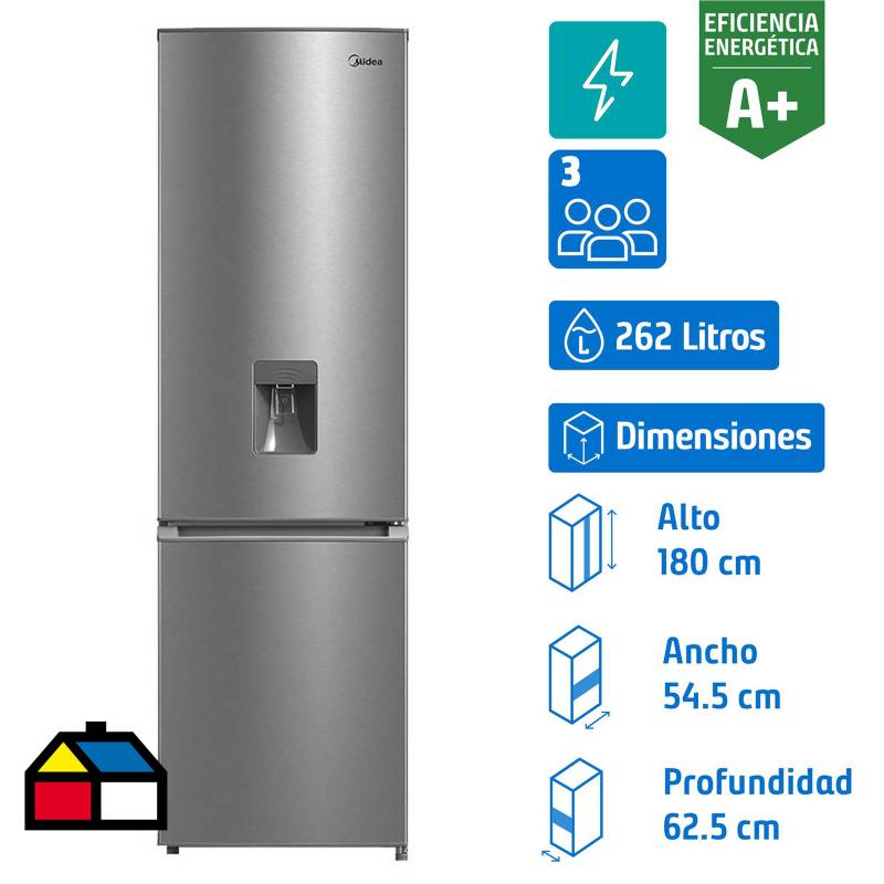 MIDEA - Refrigerador no frost bottom freezer 262 litros